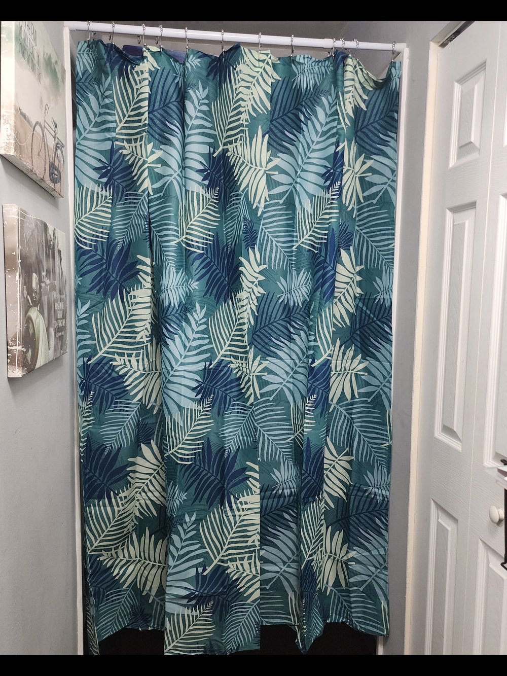 Tropical Palm Leaf Shower Curtain New 72x72 - Home Bath - Picture 2 of 11